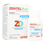 ZENTEL DUAL PEDIATRIC ORAL SUSPENSION ALBENDAZOLE-QUINFAMIDE 400/100MG 10ML SINGLE DOSE BANANA FLAVOR