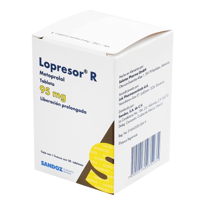 LOPRESSOR R METOPROLOL 95MG 30TABS XR