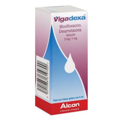 VIGADEXA OPHTALMIC SOLUTION MOXIFLOXACIN-DEXAMETHASONE 0.5/0.1%/1ML 5ML